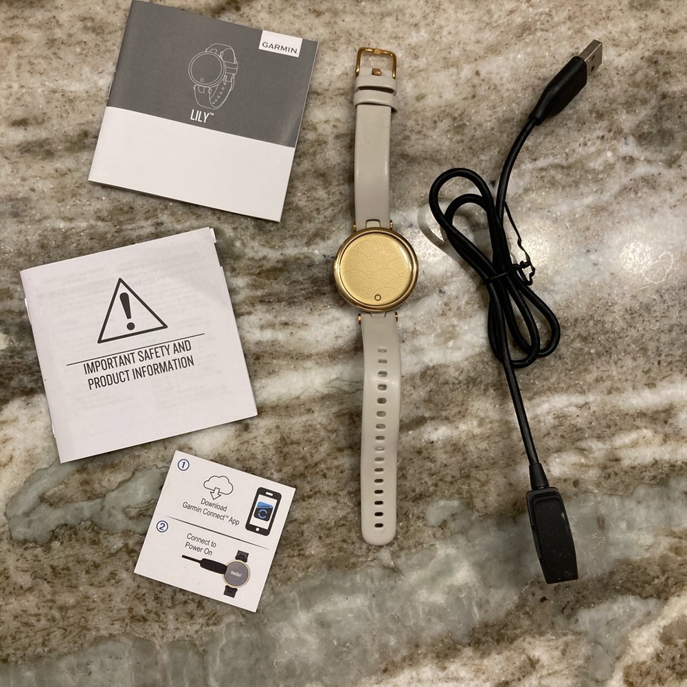 Garmin Lily Gold and White Smartwatch